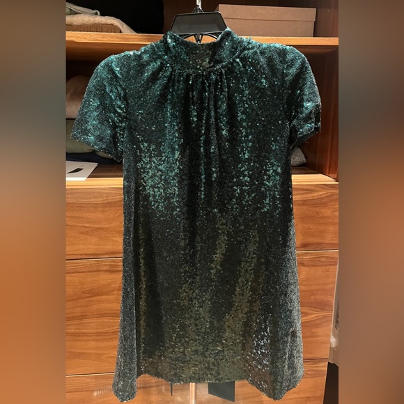 Staud Ilana Emerald Green Sequin Mini Dress XS - Picture 6 of 12
